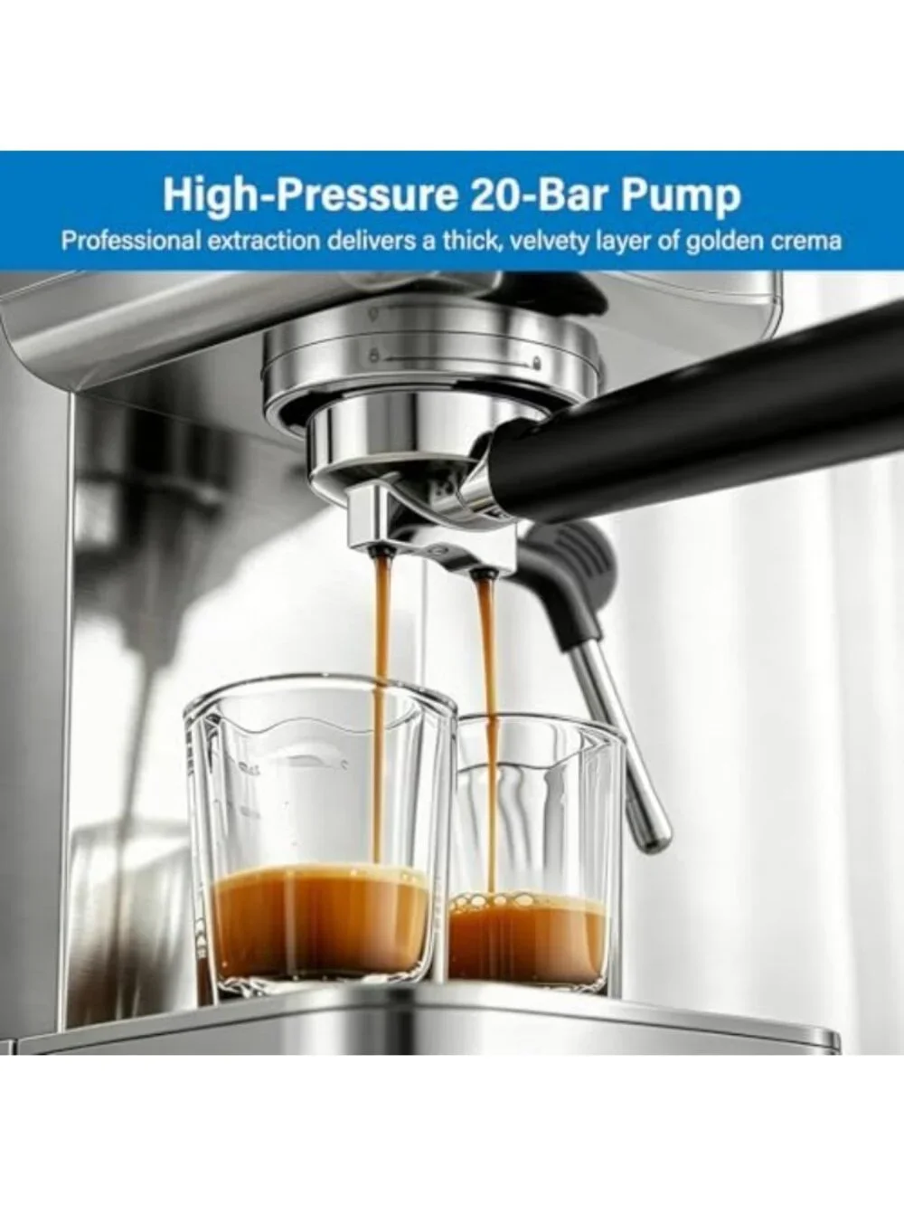 Cold Brew Espresso Maker with Milk Frother - Stylish Grey Coffee Machine